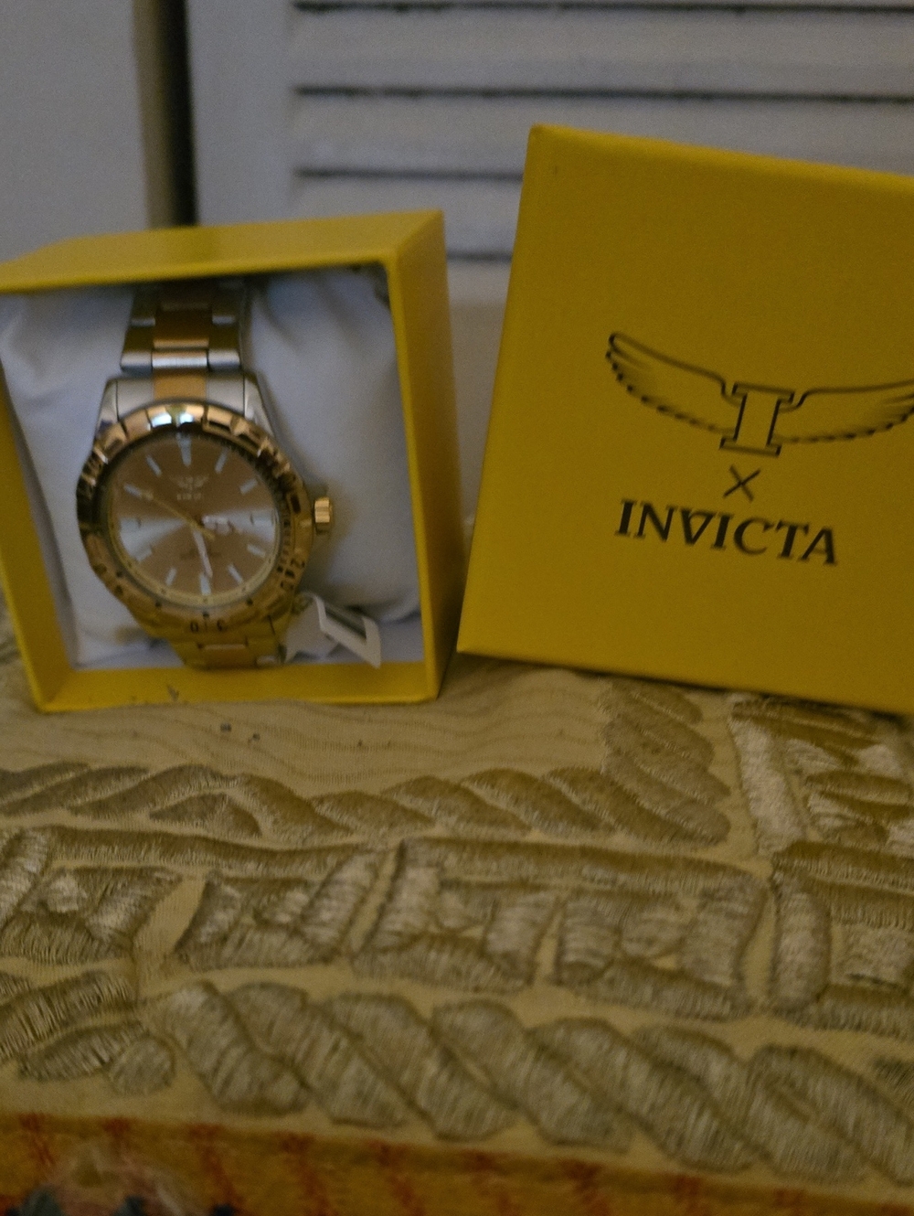 Invicta Men’s Gold Tone Stainless Steel Bracelet Watch with Champagne Dial